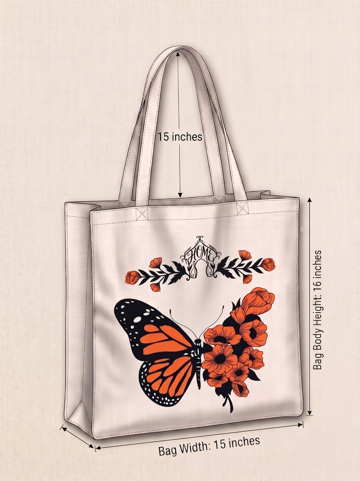 Monarch's Bloom-Canvas Tote Bag