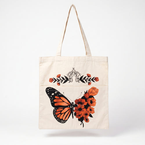 Monarch's Bloom-Canvas Tote Bag