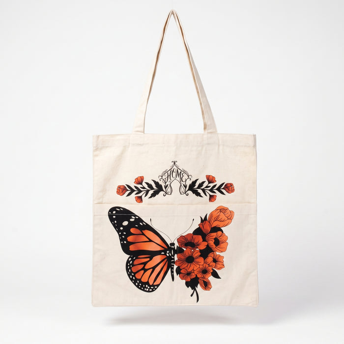 Monarch's Bloom-Canvas Tote Bag