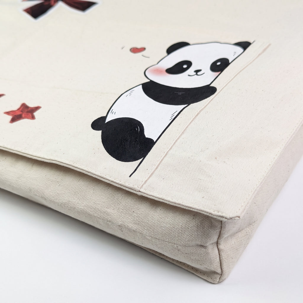 Peeking Panda-Canvas Tote Bag