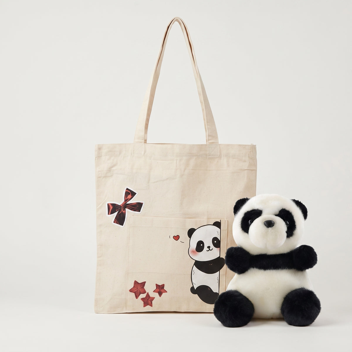 Peeking Panda-Canvas Tote Bag